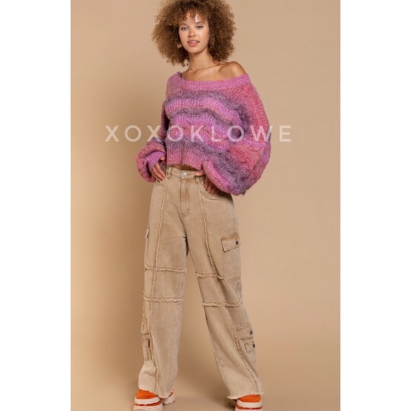 POL Pink Purple Balloon Sleeve Sweater - Picture 8 of 15